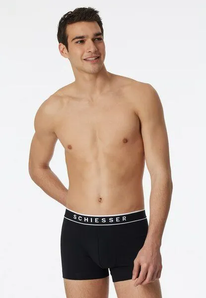 Schiesser Schiesser 3er Pack Shorts Biobaumwolle 95/5, Schwarz, – Produktbild 1 von 4