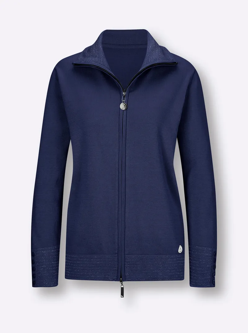 Feinstrickjacke marine, Marine, – Produktbild 1 von 2