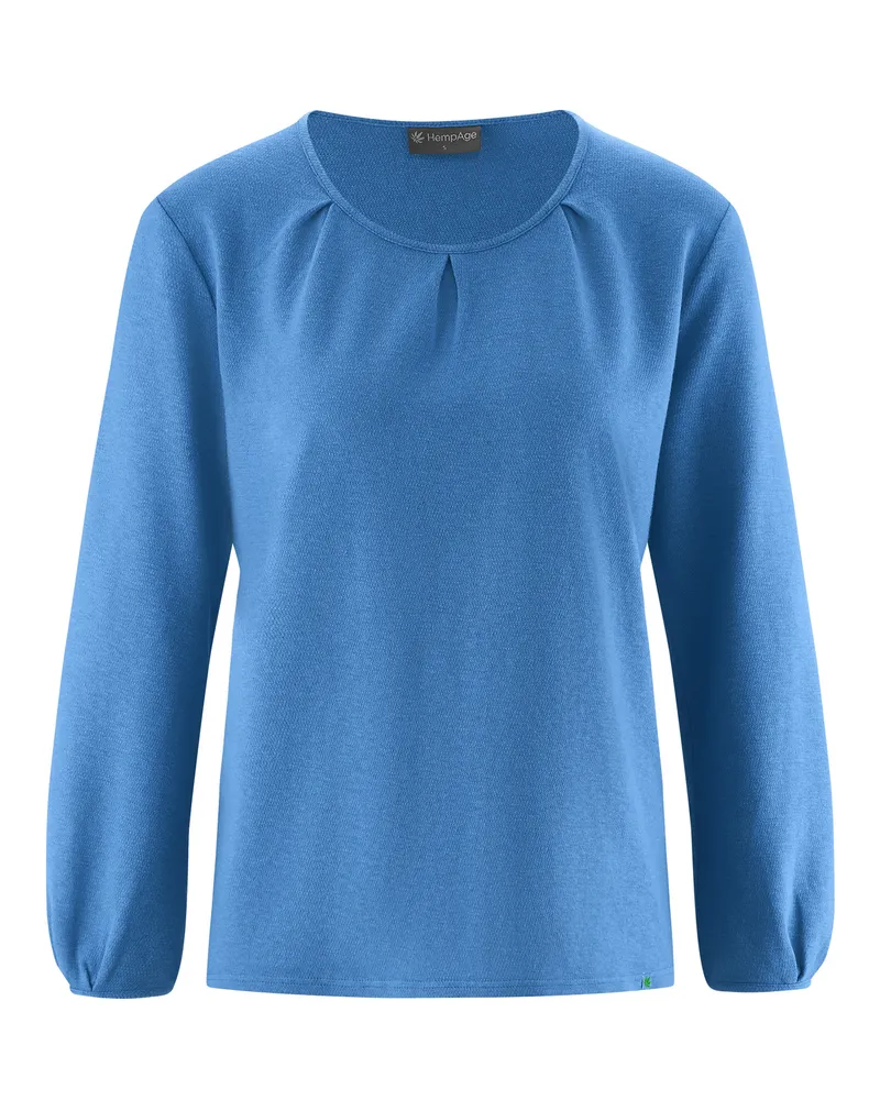 HempAge Hempage Damen vegan Langarm Top In Ozeanblau, Blau, – Produktbild 4 von 4