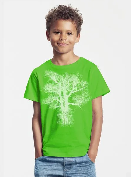 Peaces.bio - handbedruckte Biomode Peaces.bio - handbedruckte Biomode Bio-Kinder T-Shirt Chestnut, Apfelgrün, – Produktbild 2 von 2