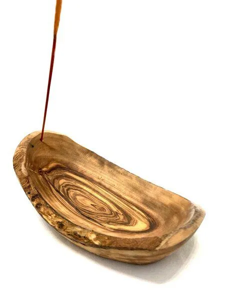 Olivenholz erleben Olivenholz erleben Räucherschale oval glatt 16cm, rustikal 16 cm oder oval 25 cm aus Olivenholz – Produktbild 6 von 6