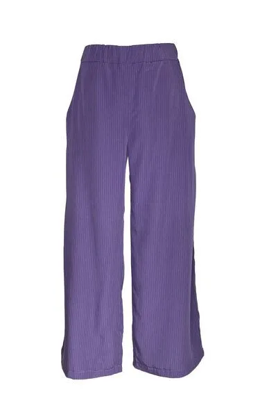 Golden Circle Clothing Golden Circle Clothing Gestreifte weite Hose mit Gummibund aus Lyocell, Lila, – Produktbild 1 von 4