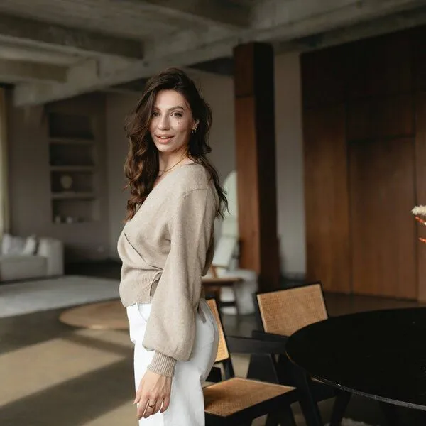 NORDLICHT NORDLICHT Wickelcardigan Mona, Natur, – Produktbild 3 von 4