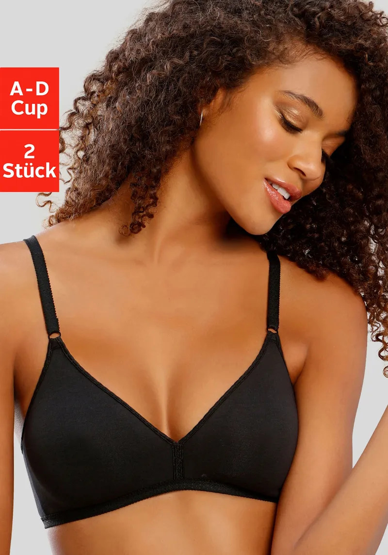 petite fleur by Lascana Bralette-BH schwarz+weiß, Schwarz+weiß, – Produktbild 3 von 3