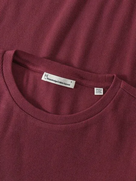 KnowledgeCotton Apparel KnowledgeCotton Apparel Rib-Longsleeve, Burgundy, – Produktbild 3 von 3
