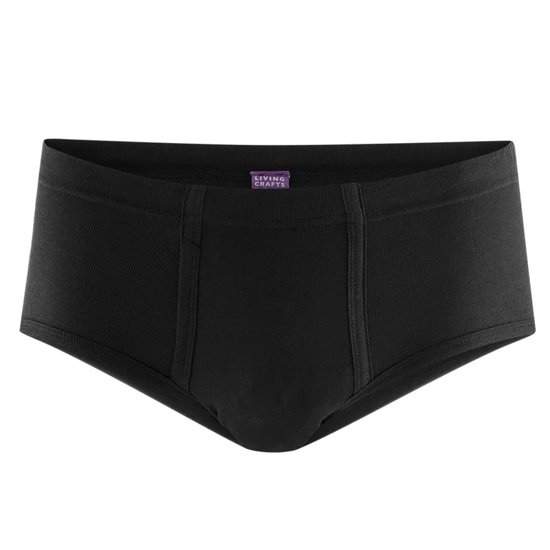 Living Crafts Living Crafts - Herren Slip mit Eingriff (100% Bio-Baumwolle), Schwarz, – Produktbild 1 von 2