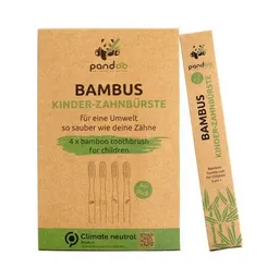 pandoo pandoo 4er-Set - Bambus Kinderzahnbürste - vegan & umweltfreundlich – Produktbild 1 von 1