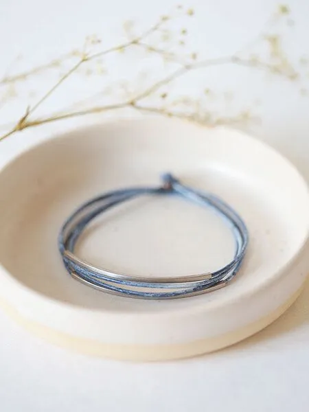 pikfine pikfine Tube Armband “Tingval” silber, Himmelblau, – Produktbild 1 von 4