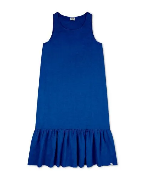 MATONA Matona Langes Kleid mit Rüschen für Frauen aus Leinen / Frill Dress, Lapis, – Produktbild 2 von 2