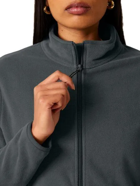 YTWOO YTWOO Damen Fleecejacke enganliegend aus 100% recyceltem Polyester, Khaki, – Produktbild 4 von 4