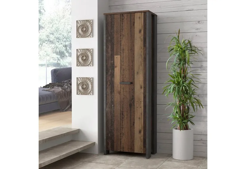FORTE Garderobenschrank Clif Höhe ca. 200 cm, Braun|grau, – Produktbild 1 von 5