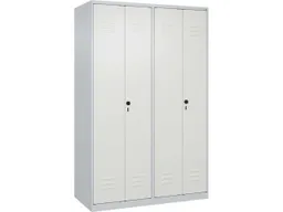 C+P C+P Schwarz-Weiß-Spind Classic PLUS, 4 Abteile, 1850x1200x500mm, Lichtgrau/Verkehrsweiß – Produktbild 1 von 1