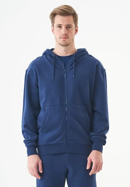 ORGANICATION ORGANICATION ESSENTIALS-JUNDA-Unisex Soft Touch Sweatjacke aus Bio-Baumwolle, Navy, – Produktbild 1 von 4