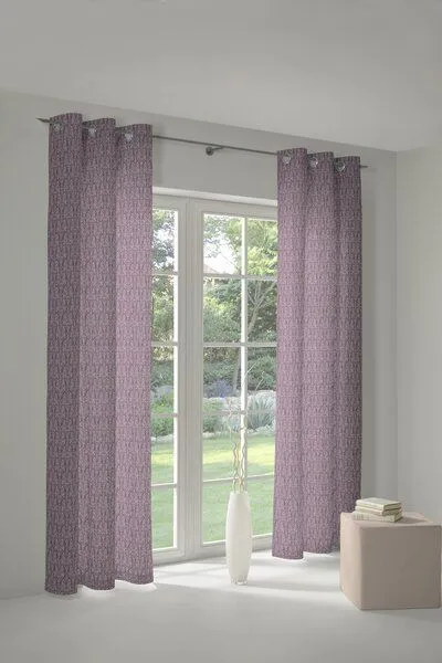 Nature by Adam Nature by Adam Vorhang aus 100% Bio-Baumwolle - Made in Germany - Little Parrot, Aubergine, – Produktbild 6 von 7