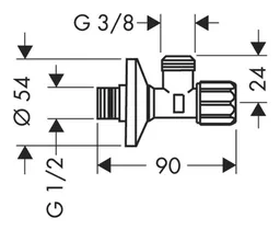 Hansgrohe Hansgrohe Eckventil, Mit Feinfilter Abgang G 3/8 – Produktbild 1 von 1