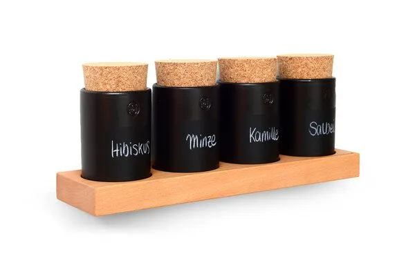 klotzaufklotz klotzaufklotz Gewürzregal Buche, Schwarz, – Produktbild 3 von 4