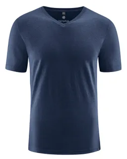 HempAge Hempage Herren vegan T-Shirt Mit V-Ausschnitt Slim Fit Marineblau – Produktbild 1 von 1
