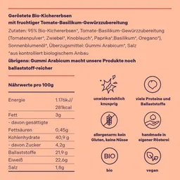 Hülsenreich Hülsenreich Bio Crunchy Kichererbsen Tomate-Basilikum – Produktbild 1 von 1