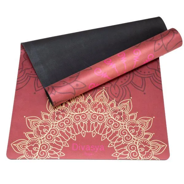 Divasya Divasya Yoga Starter-Set: Yogamatte mit Schutzhülle & 2 Blöcken, Mandala samtrot, – Produktbild 4 von 4