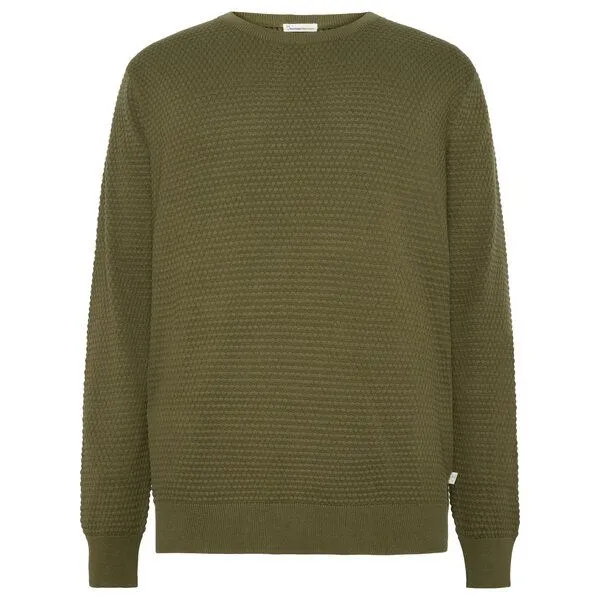 KnowledgeCotton Apparel KnowledgeCotton Apparel Strickpullover VAGN, Burned olive, – Produktbild 1 von 4