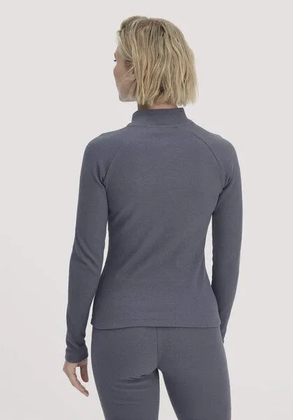 hessnatur hessnatur Longsleeve Fitted BETTER RECYCLING aus Bio-Baumwolle, Schieferblau, – Produktbild 2 von 4