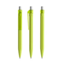 prodir prodir QS50 Soft Touch PRT Push Kugelschreiber, Yellow Green-Silver satin finish, Silber / hellgrün, – Produktbild 1 von 1