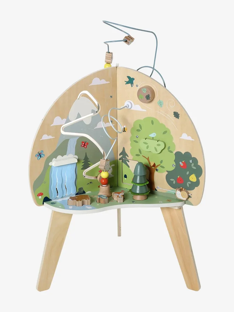 Vertbaudet Activity-Tisch Tiere aus FSC®-Holz, Braun, – Produktbild 2 von 4