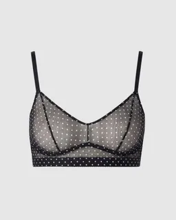 Understatement Understatement Damen vegan Bralette Mesh Balconette Schwarz Weiß – Produktbild 1 von 1