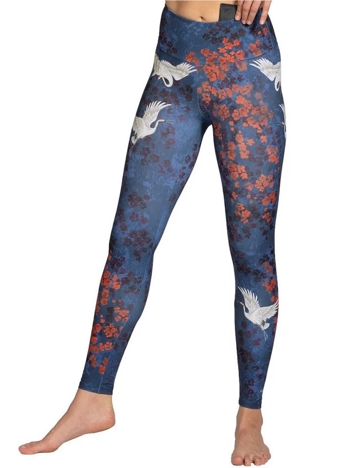 Magadi Magadi Leggings Happy Birds aus Komfort-Stretch mit Tasche, Blau|bunt, – Produktbild 1 von 5
