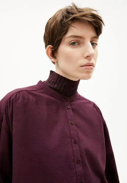 ARMEDANGELS ARMEDANGELS EFINARAA BRUSHED Damen Longsleeve aus Bio-Baumwolle, Dark cranberry, – Produktbild 2 von 3