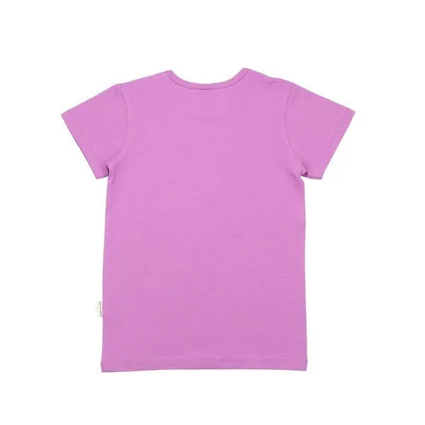 Walkiddy Walkiddy Kinder T-Shirt GOTS-zertifiziert aus Bio-Baumwolle lila mit Pfauen-Motiv, Blau, – Produktbild 3 von 3