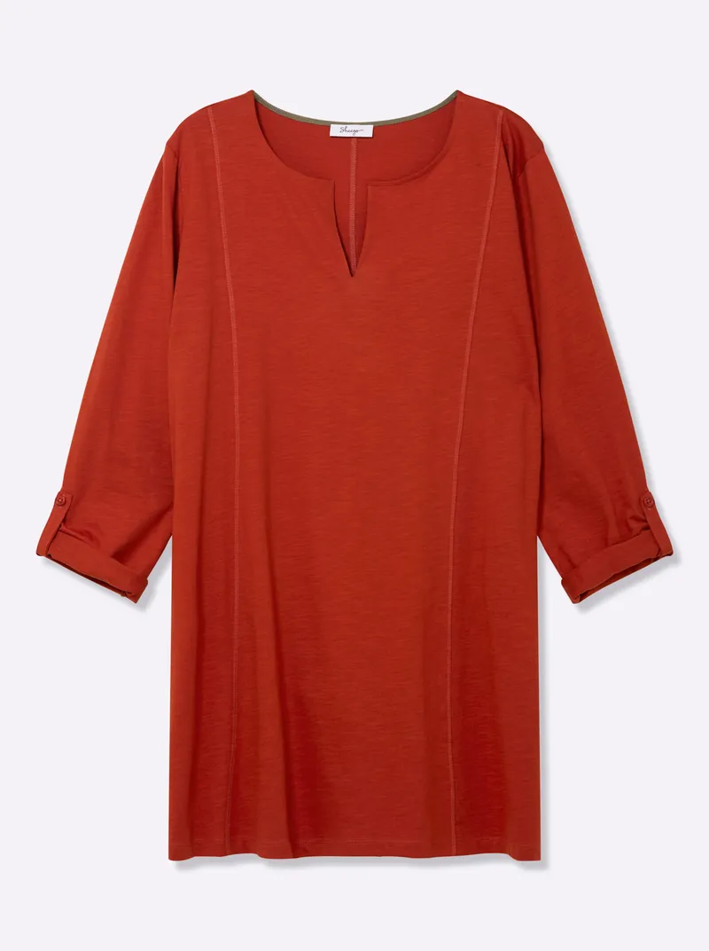 sheego Longshirt rostrot, Rostrot, – Produktbild 1 von 2