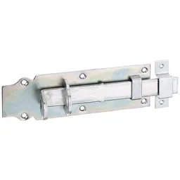 Alberts ALBERTS Schlossriegel, mit flachem Griff, gerade, mit Schlaufe, disp., Platte LxB200x64mm – Produktbild 1 von 1