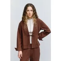 Rotholz Rotholz Damen vegan Jacke Kimono Haselnussbraun, Braun, – Produktbild 1 von 1