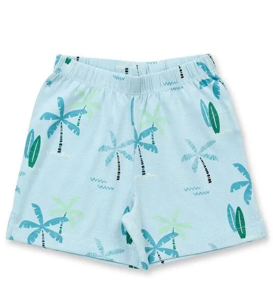 Sense Organics & friends in cooperation with GARY MASH Sense Organics & friends in cooperation with GARY MASH Kurzer Kinder Pyjama aus Biobaumwolle, Palmen (blau), – Produktbild 3 von 3