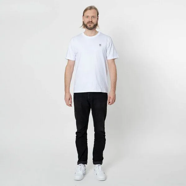 Fyngers Fyngers Unisex T-Shirt aus Biobaumwolle - Modell ROCK´n´ROLL mit gestickter Veredelung, Weiss, – Produktbild 3 von 4