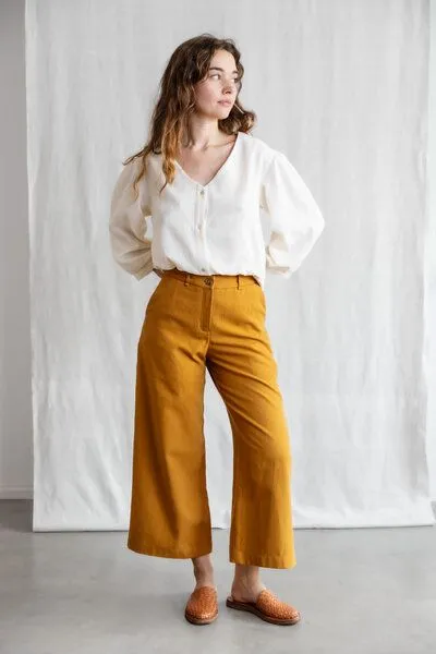 Jyoti - Fair Works Jyoti - Fair Works Bio-Baumwoll Culotte Hemani, Curry, – Produktbild 4 von 4
