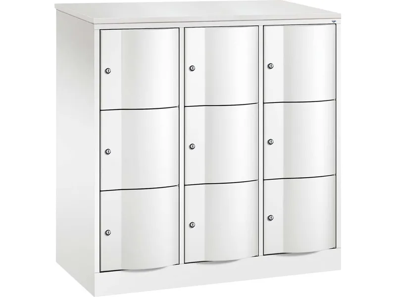 C+P C+P Schließfachschrank 3 Türme, H1950xB1148xT540mm, 3er, Verkehrsweiß – Produktbild 1 von 1
