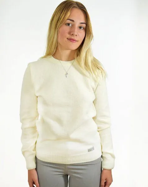 Aatise Aatise Zyclos Pullover, Rundhalsausschnitt, recycelter Wolle, Weiß, – Produktbild 4 von 4