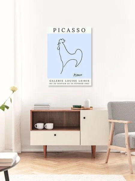 Photocircle Photocircle Poster / Leinwandbild - Picasso Hahn – blau – Produktbild 3 von 4