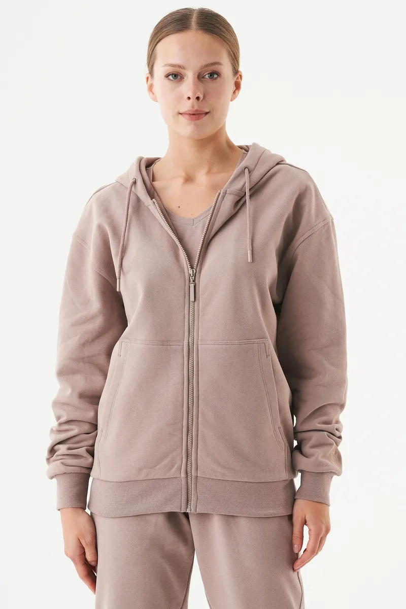 ORGANICATION ORGANICATION Herren vegan Unisex Zip Up Hoodie Junda Mokka, Beige, – Produktbild 2 von 2