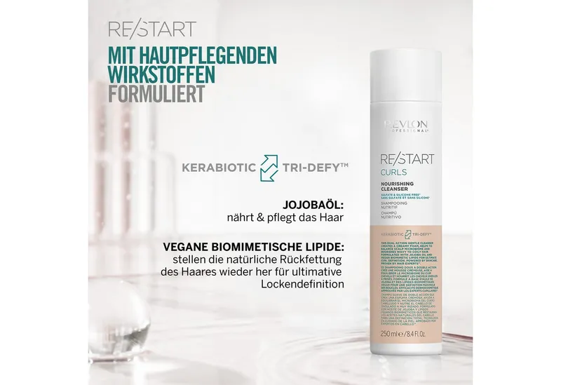 REVLON PROFESSIONAL Haarshampoo RE/START CURLS NOURISHING CLEANSER, Sanfte, pflegende Reinigung für lockiges, oder gewelltes Haar. – Produktbild 2 von 5