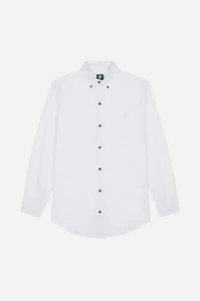 Trendsplant Trendsplant Postiguet Pigment Dyed Twill Shirt Bright White, Weiß, – Produktbild 2 von 3