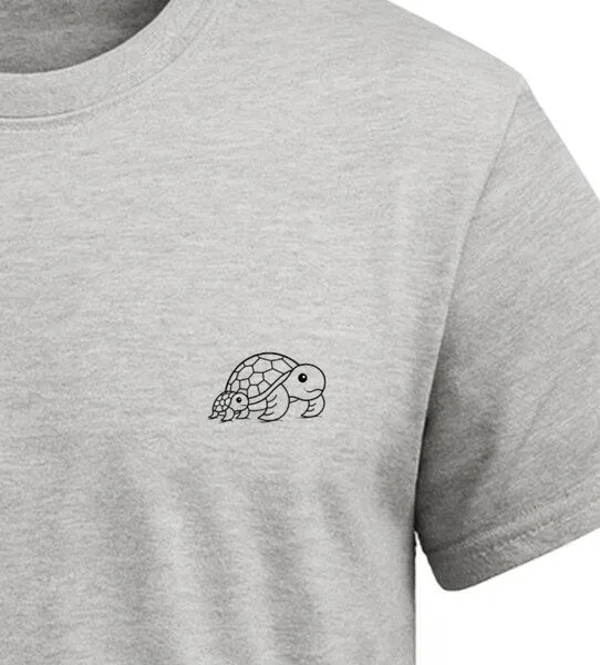 vis wear vis wear Schildkröte Familie - Organic Shirt, Grau, – Produktbild 2 von 4