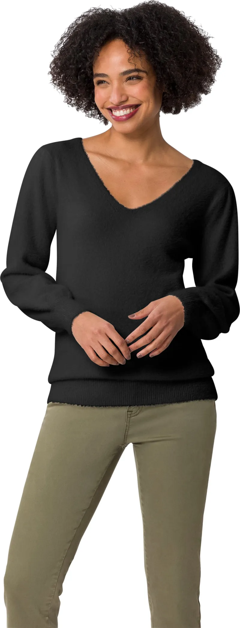 heine Langarm-Pullover schwarz, Schwarz, – Produktbild 2 von 2