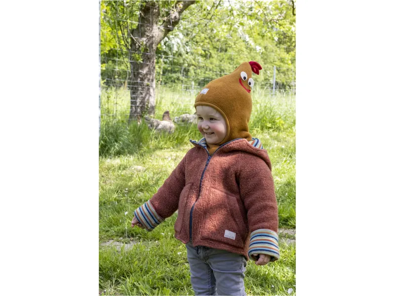 Pickapooh Pickapooh Baby und Kinder Schlupfmütze mit Zipfel Bio-Schurwolle caramel Gr. 52, Braun, – Produktbild 2 von 2