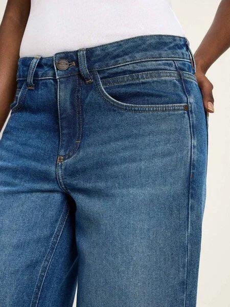 LANIUS LANIUS Marlenejeans (GOTS) aus Bio-Baumwolle, Mid blue denim, – Produktbild 7 von 8