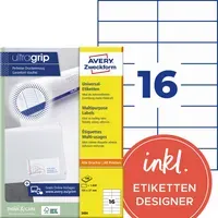 Avery Zweckform 1.600 Zweckform Etiketten 105 x 37 mm, A4 – Produktbild 2 von 2