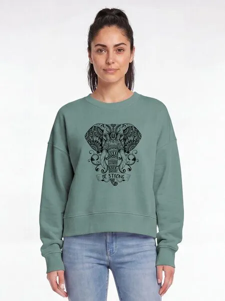 watapparel watapparel Sweatshirt Frauen Mandala Elephant, Green bay, – Produktbild 2 von 2