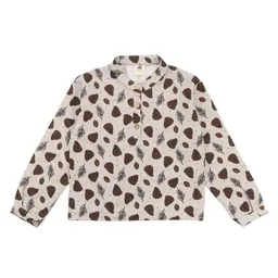 Walkiddy Kinder Langarmshirt GOTS zertifiziert – 95% Bio-Baumwolle, Beige mit Tupfenmuster, 5% Elasthan, weich & bequem | Walkiddy – Produktbild 1 von 1